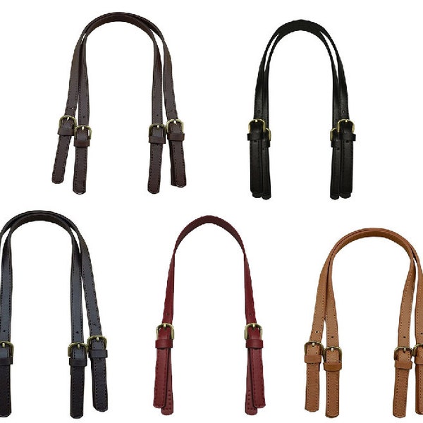 Leather Bag Handles With Buckle - Handbag Handles - Punch Hole Ready - PU Leather Handle Purse Handle - DIY Bag Making Accessories Strap