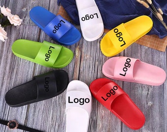 Personalized Slippers - Custom Slippers Photo Gift - Sandals for your Company, Event or Wedding - Custom Slides - Design Your Own Flipflops