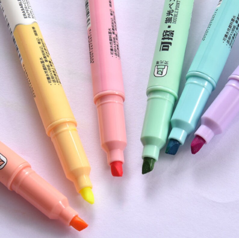 6 Pcs Erasable Highlighter Pen Set Highlighter Marker Pen Etsy