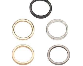 Metal O-Rings - Welded Metal Loops – Round Formed Rings – Matte Gold Silver Black Crafting Loop Heavy Duty Multiple Sizes - Circle Buckle
