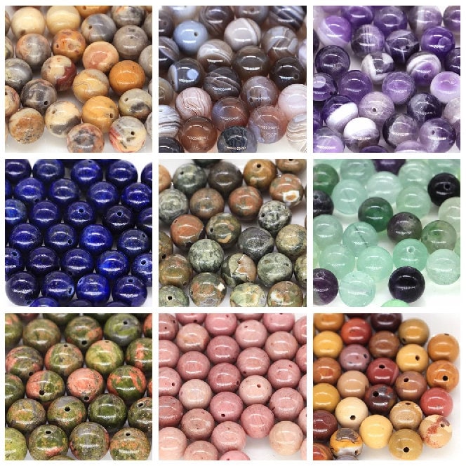 960pcs Natural Round Gestone Beads Genuine Real Stone Beading Loose