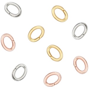 100 Jump Rings - Gold Silver Rose Gold Oval Jump Rings - 4mm, 5mm, 6mm - Open Snap Close Rings Jewelry Findings Jewelry Making Supplies
