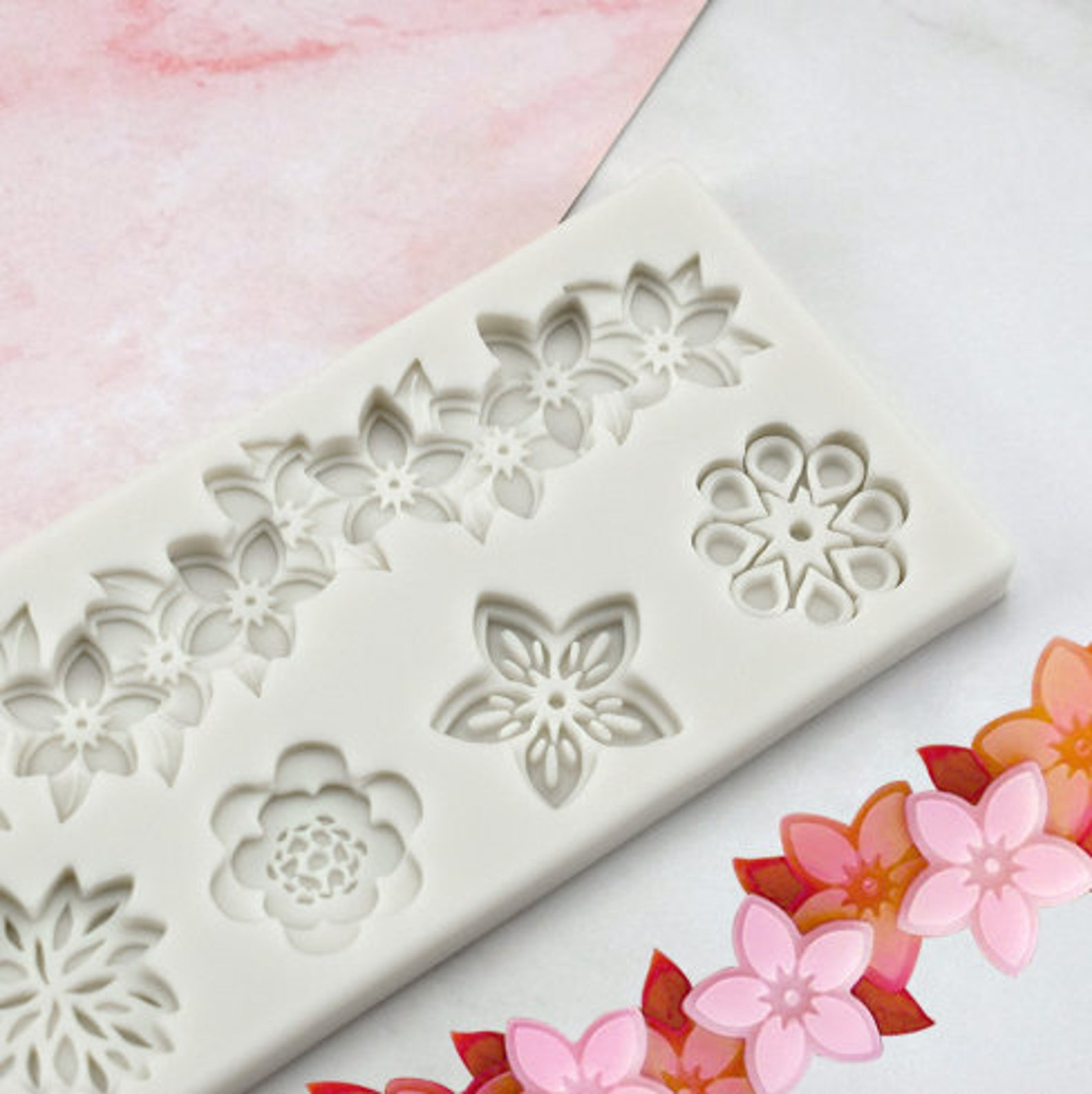 Silicone Flower Mold Resin Flower Mold Tiny Flowers DIY Etsy