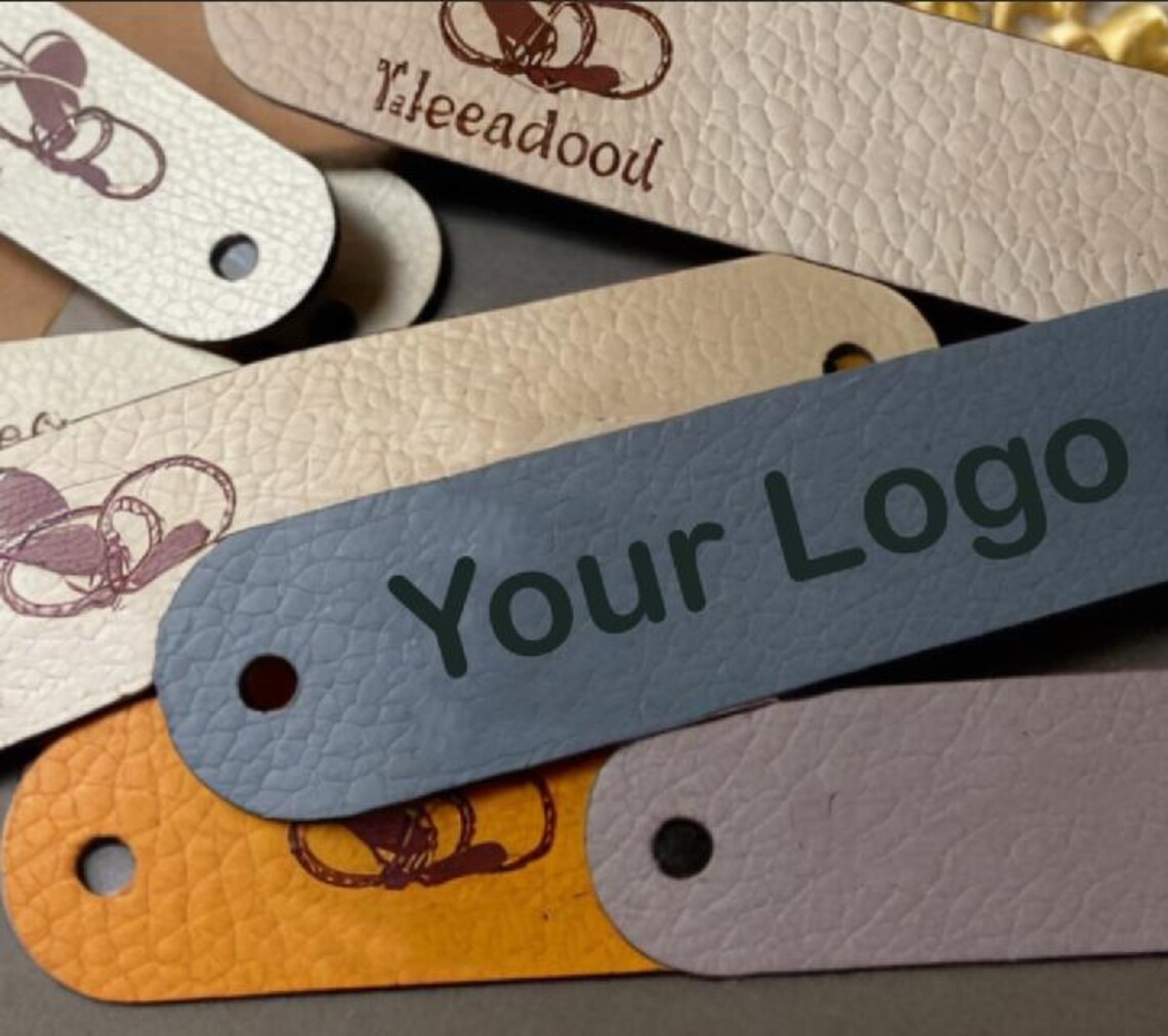Riveted Label 30 Custom Labels With Rivet, Knitting Beanie Tags, Personalized Leather ...