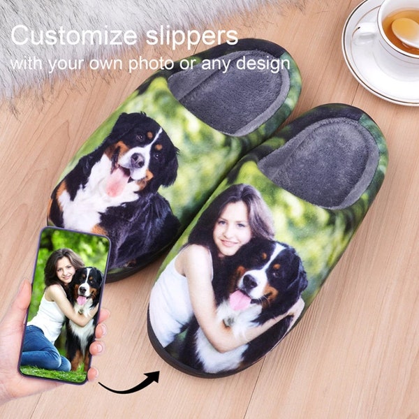 Custom Photo Slippers - Personalized Slippers Gift - Home Shoes for your Company, Event or Wedding - Custom Slides Design Your Own Flipflops