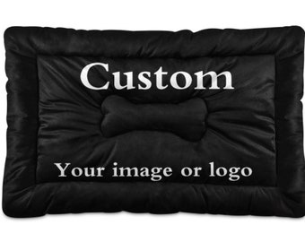 Custom Dog Bed - Personalized Dog Bed - Rectangle Flat Bed - Custom Picture Logo - Design Your Own - Dog Mat - Dog Lover Gift Furniture