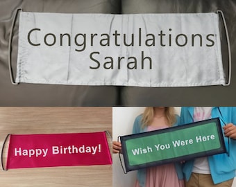 Custom Handheld Banner - Personalized Hand Held Banner - Pop Up Shop Decor Display - Rollup Banner for Advertising - Custom Logo
