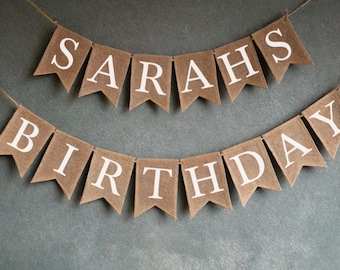 Custom Garland,  Personalized Burlap Banner, Personalized Sign, Custom Name Banner, DIY Custom Baby Birthday Party, Bridal Shower Wedding