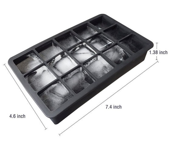 Silicone Ice Cube Tray Large Size Mould 15 Perfect Ice Cubes