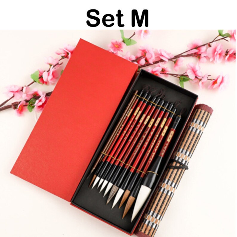 Chinese Calligraphy Brush Set Japanese Calligraphy Set Etsy