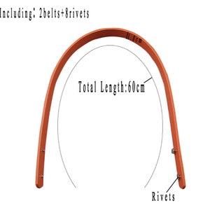 Manici per borsa in pelle con rivetto Manici per borsa predisposti per foratura Manico per borsa in pelle PU Cinturino per accessori per la creazione di borse fai-da-te immagine 3