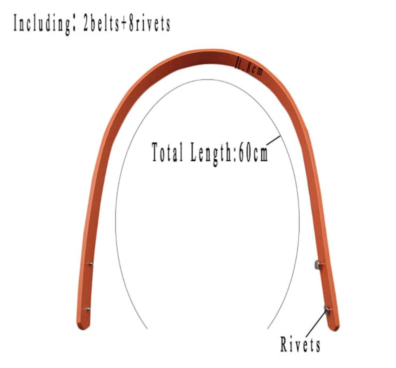 Manici per borsa in pelle con rivetto Manici per borsa predisposti per foratura Manico per borsa in pelle PU Cinturino per accessori per la creazione di borse fai-da-te immagine 3