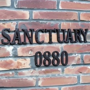 Letras de metal negro, números de casa modernos, números de metal, letras de casa, letras personalizadas para decoración del hogar, decoración de pared para letreros, restaurante