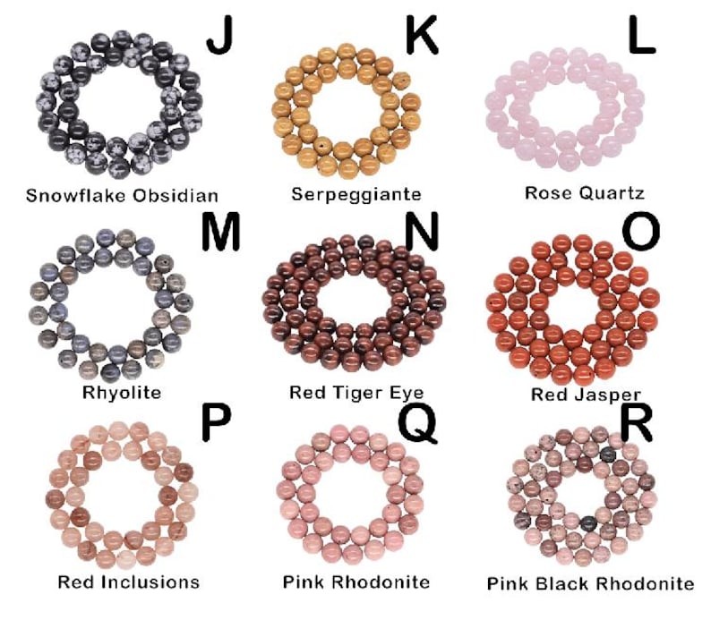 Natural Stone Beads - Bracelet Making Kit - Round Loose Gemstone Beads Lot For Jewelry Making Bracelet and Jewelry 4 mm 6 mm 8 mm 10mm DIY image 3