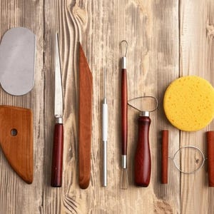 9 Pcs Pottery Tool Set - Clay Sculpting Tools - Pottery Supplies Kit - Outils Poterie - Carving Tools - Modeling Tools - Ceramic Art Tools