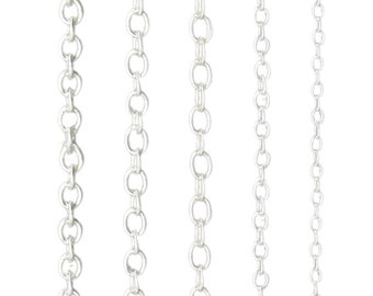 1 Meter 925 Sterling Silver Chain for Jewelry Making, Chains Findings, Body Chains Crafts Accessories Flat Link Chain Bracelet Necklace DIY