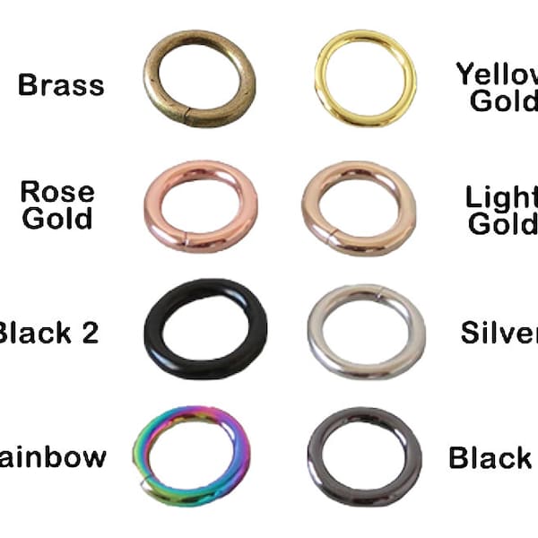 Metal O-Rings - Welded Metal Loops – Round Formed Rings – Gold Silver Black Rainbow Crafting Loop Heavy Duty Multiple Sizes - Circle Buckle