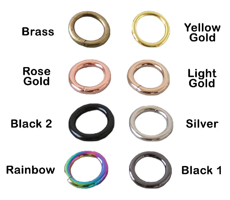 Metal O-rings Welded Metal Loops Round Formed Rings Gold Silver