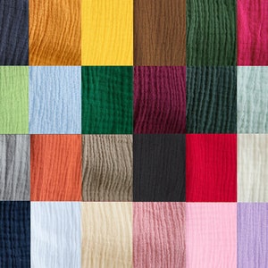 Double Layer Gauze Fabric, Solid Color 100% Cotton Gauze, By The Half Yard, By Meter, Sewing Material, Soft Fabric, Textile, Aparrel