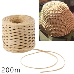 Kraft Raffia, nastro di carta degradabile, nastro regalo, confezione regalo ecologica e imballaggio, fornitura artigianale, rafia di carta, bobina da 200 metri
