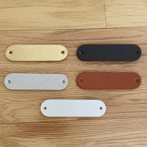 100 Blank Leather Tag, Leather Rectangle with Rounded Edge, Leather Tag For Knitting with Two Holes, Sewing Label, Name for Pet Collar