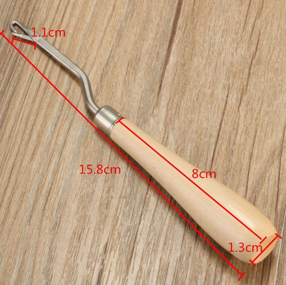 Buy Wooden Latch Hook Tool Bent Latch Hook Wood Handle Rug Tool
