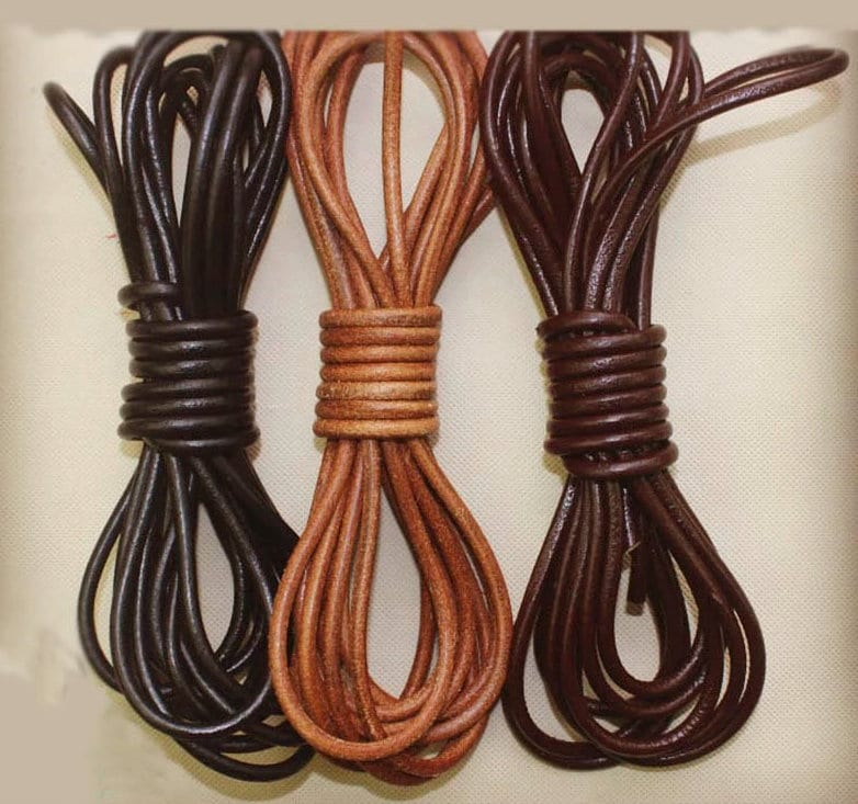 Leather Round Cord / Black Leather Cording — Leather Skins