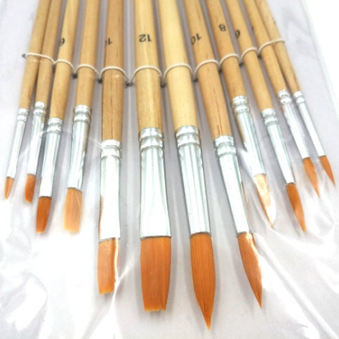Elan Detail Paint Brush Set, 12 Oil Paint Brushes for Acrylic Painting, Small Paint Brush Fine Detail Set, Watercolor Brushes Set, Artist Brushes
