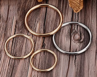 Metal O-Rings - Welded Metal Loops – Round Formed Rings – Gold Silver Macramé and Crafting Loop – Heavy Duty Multiple Sizes - Circle Buckle