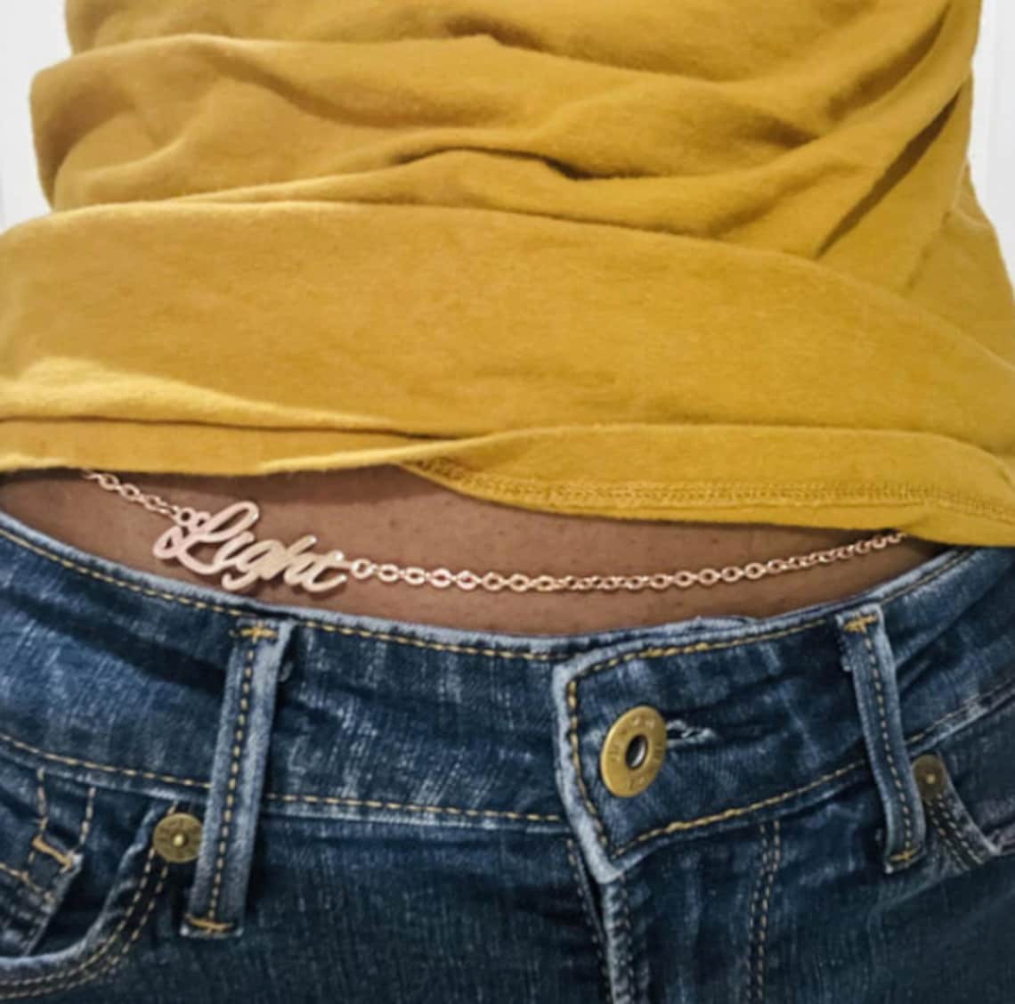 Custom Waist Chain Personalized Name Belly Chain Waist Etsy