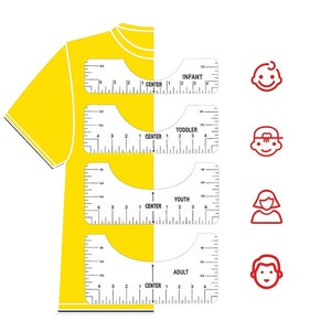 4Pcs Tshirt Ruler Guide for Vinyl Alignment, Clear Tshirt Ruler