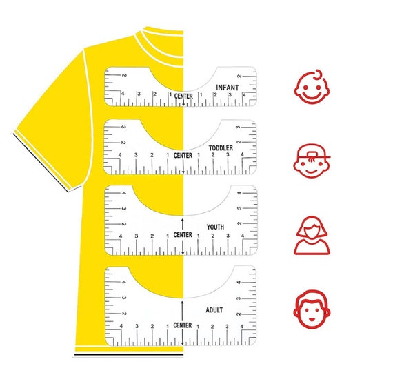 4PCS T-Shirt Ruler Guide Alignment Tool T Shirt Ruler to Center