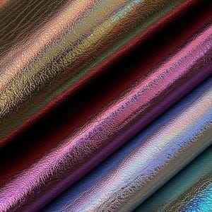Metallic Leather Sheet - PU Leather Fabric - Shiny Leatherette Fabric - Scrap Upholstery Leather Pieces - Sythetic Leaher- Scraps Crafting