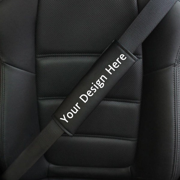 Housse de ceinture de sécurité personnalisée, Coussinet de ceinture de sécurité monogramme logo personnalisé, Accessoires de voiture, Cadeau pour nouveau conducteur, Voiture, Urgence, Alerte médicale