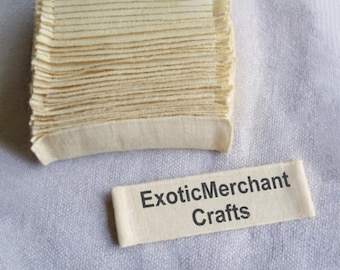 Custom Clothing Labels -  Fabric Sew in Cotton Sew on Labels - Personalized Cloth Tags for Clothes End Fold Cloth Labels Knitting Quilts