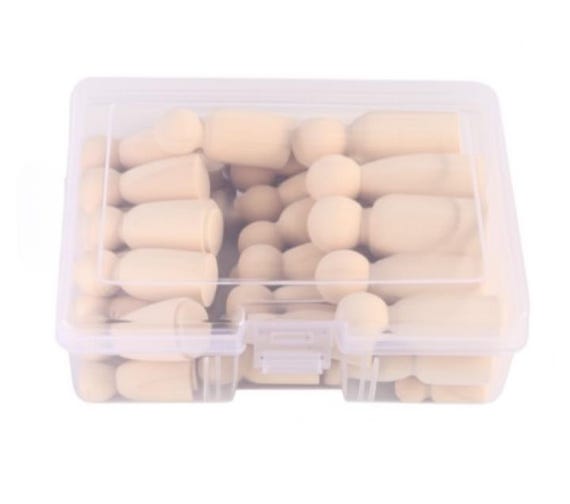 50 Pcs Wooden Peg Dolls - Unfinished Peg People Family - Natural Peg Dolls Blank Kit - Bulk Poupée Bois à Peindre - DIY Craft Supplies