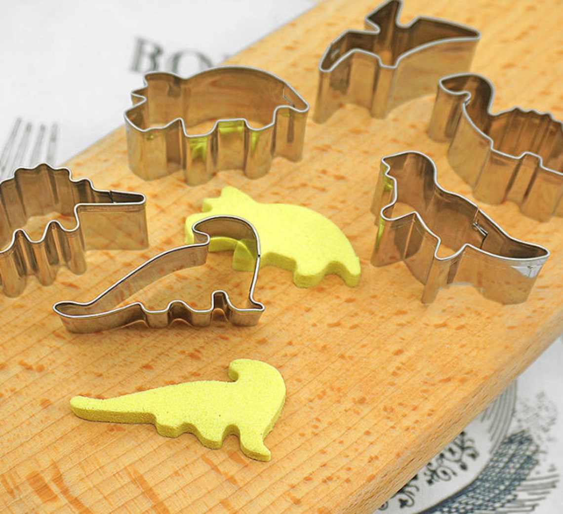 6 Pcs Dinosaur Cookie Cutter Set Dino Sandwich Cutter Etsy