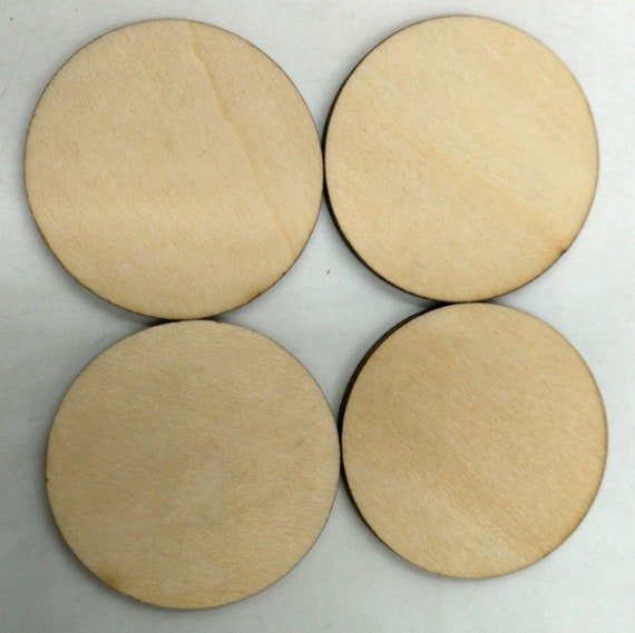 Round Wood Blanks Wood Sheets Slices Unfinished Wood Coaster Wood Pieces  for Crafts Coaster Blanks for Carving 