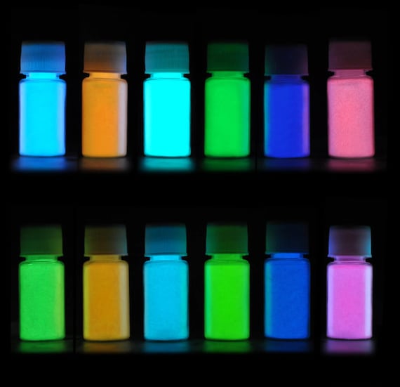 12 Pcs Glow in the Dark Mica Powder Luminous Pigment Powder Epoxy