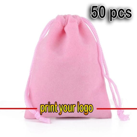 50 Jewelry Bag Custom Drawstring Cotton Bag Jewelry Pouch Personalized LOGO  Name Soap Candle Sachet Cosmetic Gift Packaging Present Bags 