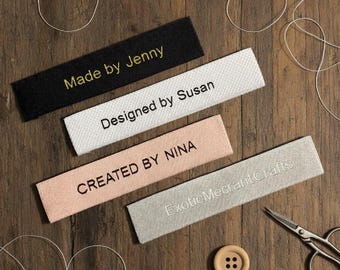 1000 Personalized Clothing Labels -  Fabric Sew in Sew on Labels - Custom Cloth Tags for Clothes End Fold Cloth Labels Knitting Quilts