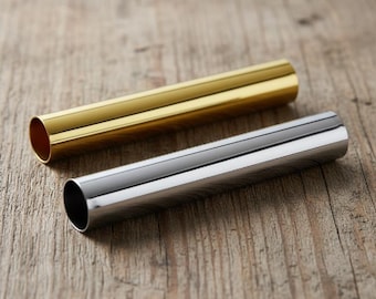 100 Metal Tube Spacer Beads 30 mm - Gold Silver Round Tube - Straight Tube Tubing For Jewellery Making, Crafting, Beading, Cylinder Beads