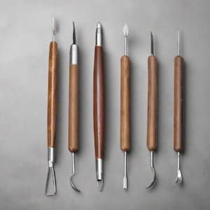 6 Pcs Double-Ended Sculpting and Shaping Tools for Pottery, Ceramics, and Clay -  Clay Sculpting Tools - Pottery Tool Set - Starter Kit