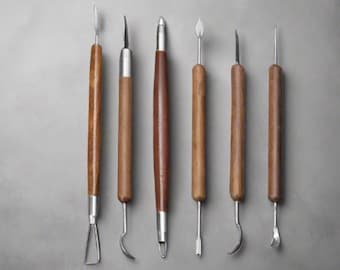 6 Pcs Double-Ended Sculpting and Shaping Tools for Pottery, Ceramics, and Clay -  Clay Sculpting Tools - Pottery Tool Set - Starter Kit