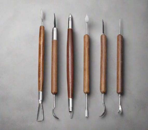 6 Pcs Double-Ended Sculpting and Shaping Tools for Pottery, Ceramics, and Clay -  Clay Sculpting Tools - Pottery Tool Set - Starter Kit