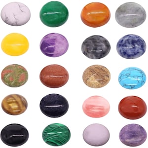 5 Pcs Round Cabochon, Dome Shape Flatback Polished Stone Cabochon Undrilled 6mm 8mm 10mm 12mm 14mm 16mm 18mm 20mm 25mm Jewelry Making