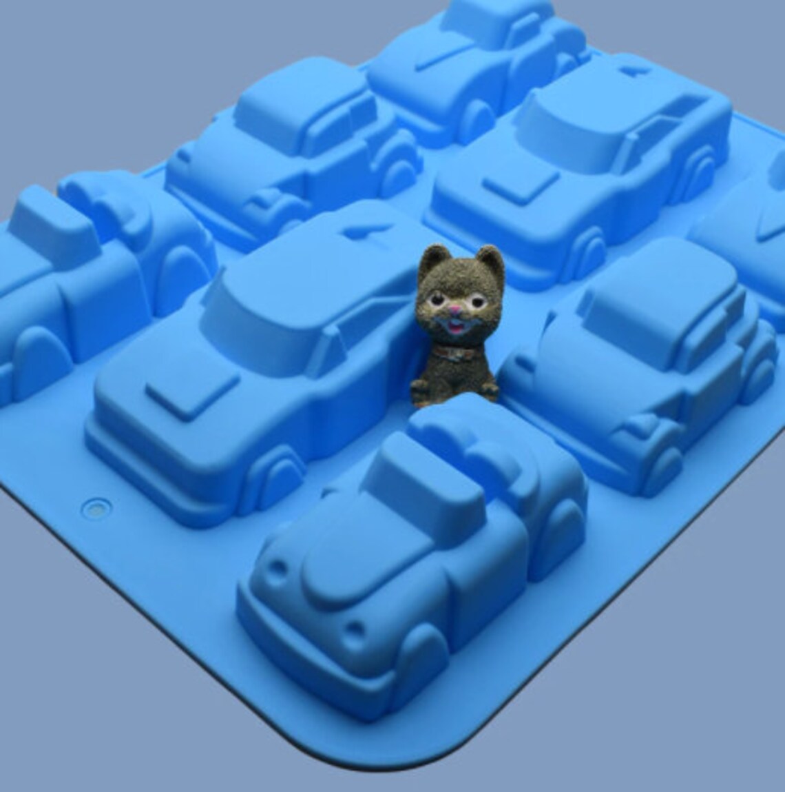 Car Cake Mold Racing Car 8 Cavity Flexible Silicone Choclate Etsy