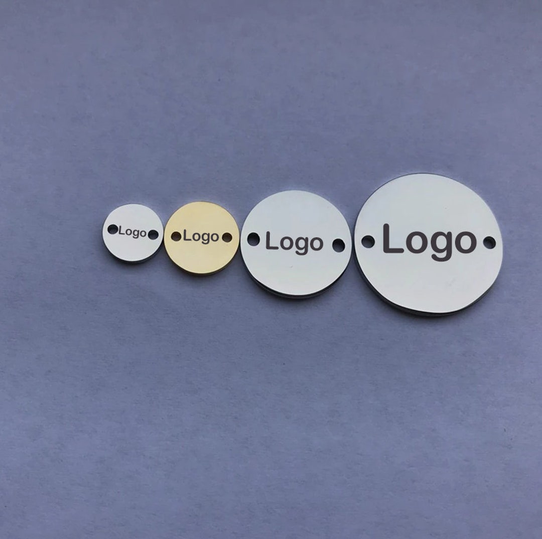 50 Custom Charm, Stainless Steel Gold Silver Personalized Charm, Logo