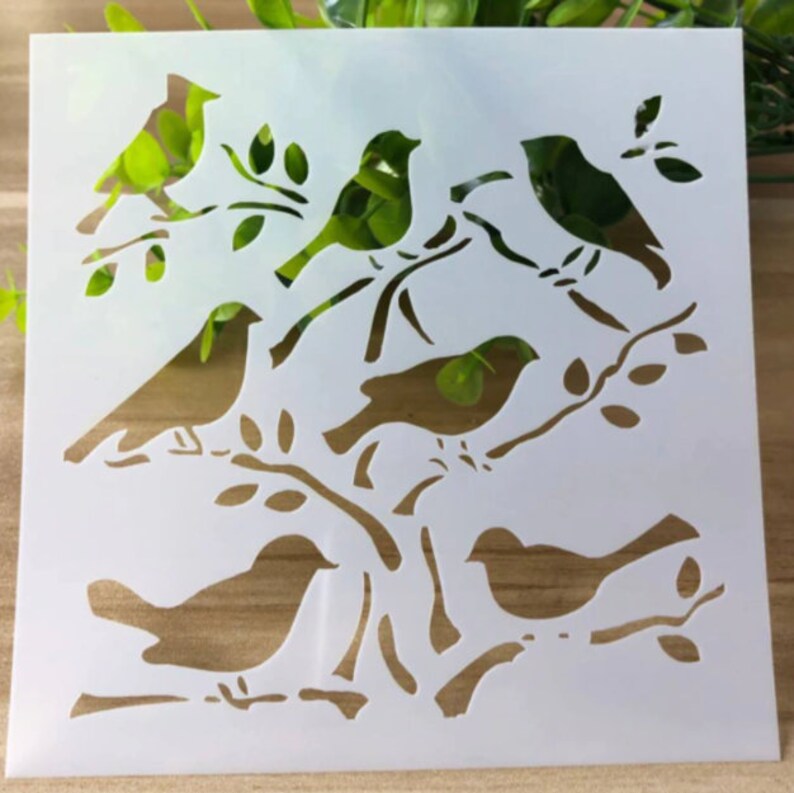Bird Stencil Nature Stencil Tree Stencil Craft Stencils Etsy