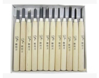 12 Pcs Rubber Stamp Carving Tool Set - Wood Carving Tools For Handmade Rubber Stamps - Metal Head Rubber Graver Set - Carving Knife